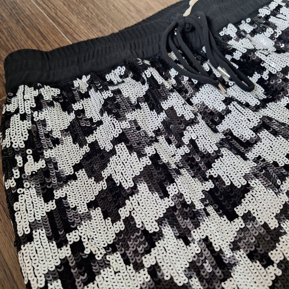 💙 Michael Kors Sequined Pull On Joggers Size 10 Preppy Cute Outfit Comfy - Picture 5 of 8